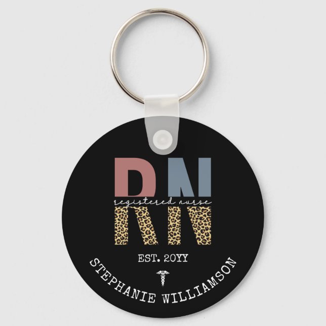 Personalised RN Registered Nurse Graduation  Key Ring (Front)