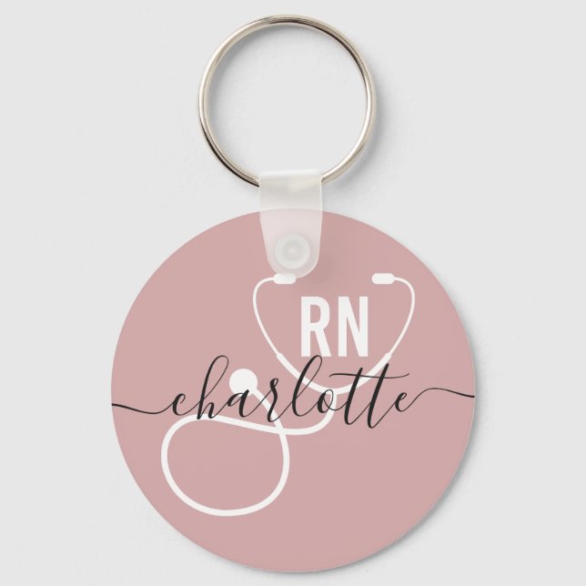 Personalised RN Registered Nurse Graduation Key Ring (Front)
