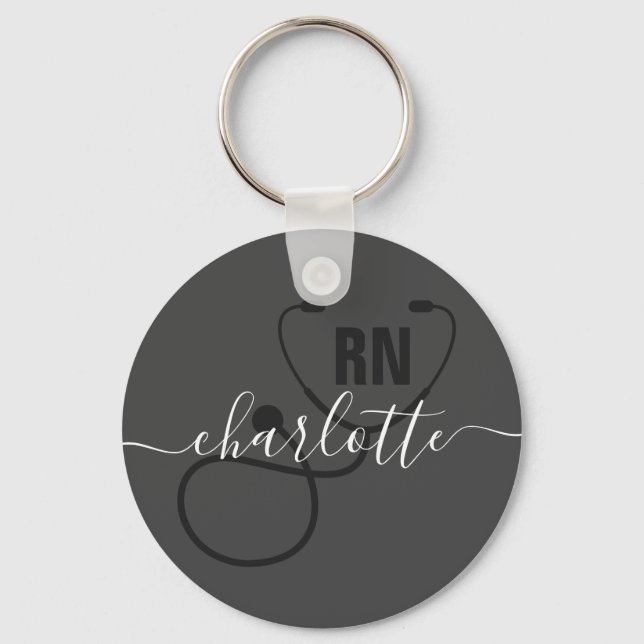 Personalised RN Registered Nurse Graduation Key Ring (Front)