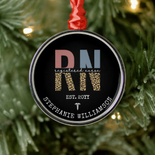 Personalised RN Registered Nurse Graduation Metal Ornament