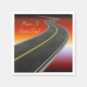 Personalised Road Trip Sunset Highway Napkins
