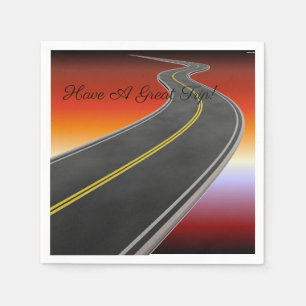 Personalised Road Trip Sunset Highway Napkins
