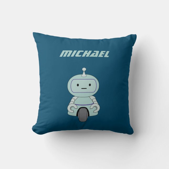 Personalised Robot Illustration Cushion (Front)