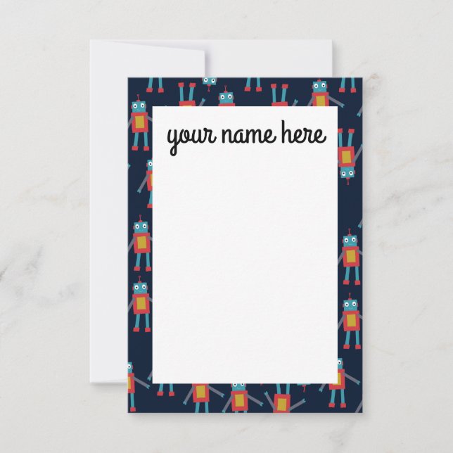 Personalised Robot Notecards (Front)