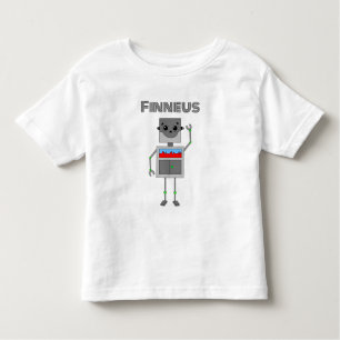 Personalised Robot Themed   Toddler T-Shirt