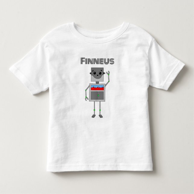 Personalised Robot Themed   Toddler T-Shirt (Front)