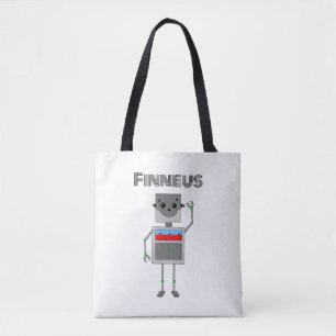 Personalised Robot Themed Tote Bag