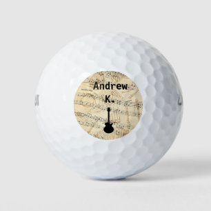Personalised Rock and Roll Guitar Sound Wave Golf Balls