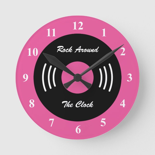 Personalised rock and roll wall clock (Front)