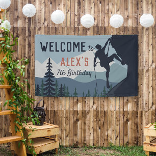 Personalised Rock Climbing Birthday Party Welcome Banner