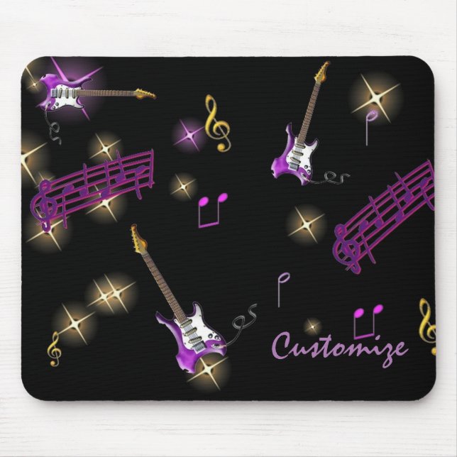 Personalised Rock Star Music Background Mouse Pad (Front)