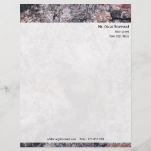 Personalised Rock Texture with Return Address Personalized Letterhead