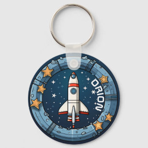 Personalised Rocket Keychain for School Adventures