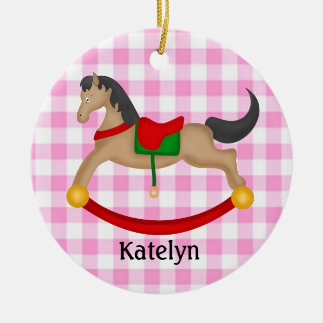 Personalised Rocking Horse Christmas Ornament (Front)