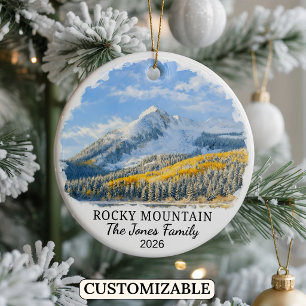Personalised Rocky Mountain National Park Colorado Ceramic Ornament
