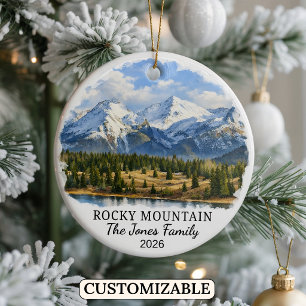 Personalised Rocky Mountain National Park Colorado Ceramic Ornament