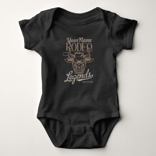 Personalised Rodeo Old West Steer Roping Legends Baby Bodysuit (Front)