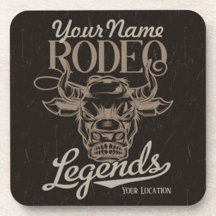 Personalised Rodeo Old West Steer Roping Legends  Coaster