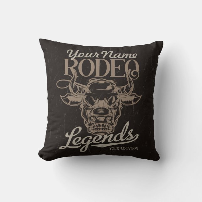 Personalised Rodeo Old West Steer Roping Legends Cushion (Front)