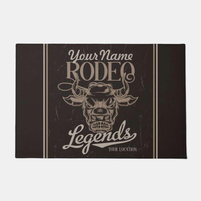 Personalised Rodeo Old West Steer Roping Legends  Doormat (Front)