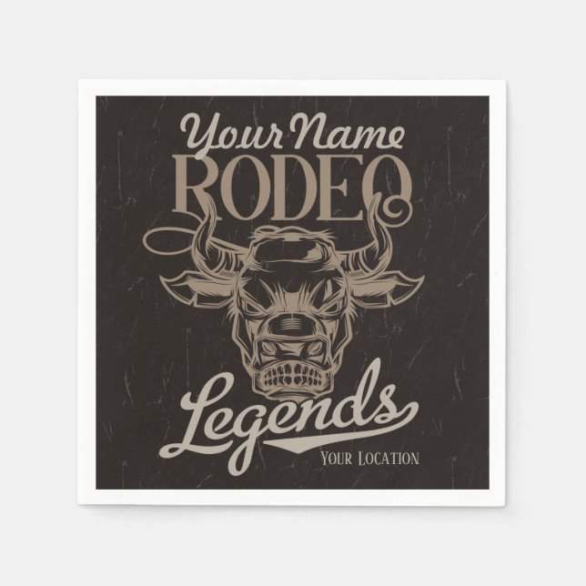 Personalised Rodeo Old West Steer Roping Legends  Napkin (Front)