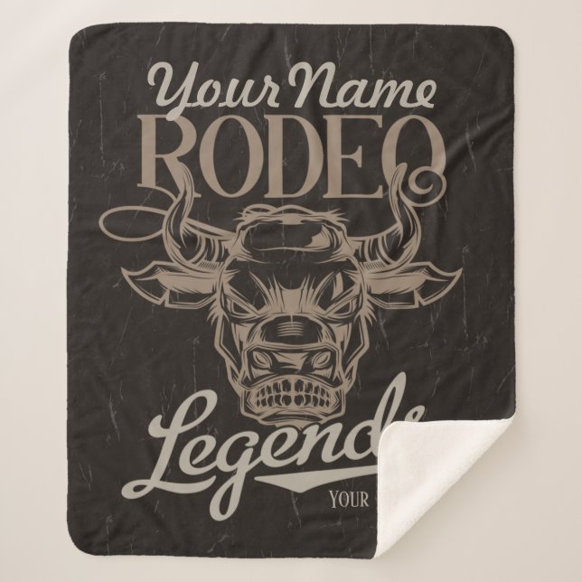 Personalised Rodeo Old West Steer Roping Legends Sherpa Blanket (Front)