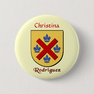 Personalised Rodriguez Historical Shield 6 Cm Round Badge
