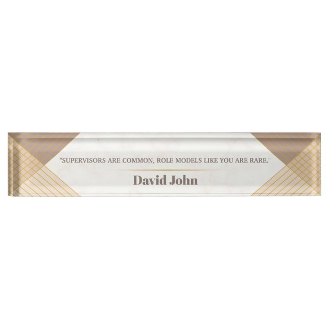 Personalised Role Model Supervisor gift  Nameplate (Front)