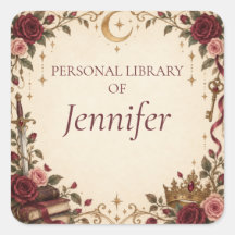 Personalised Romantasy Library Bookplate
