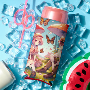 Personalised Romantic Anime Couple Seltzer Can Cooler
