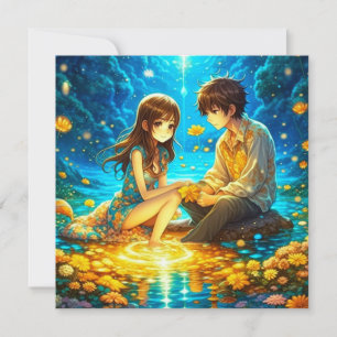 Personalised Romantic Anime Couple Valentine's Day Card