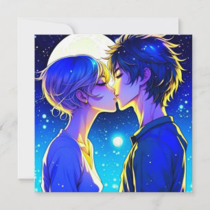 Personalised Romantic Anime Couple Valentine's Day Card