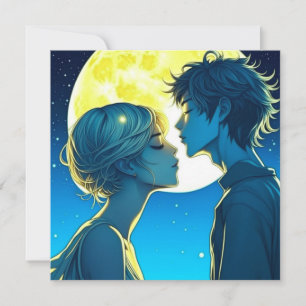 Personalised Romantic Anime Couple Valentine's Day Card