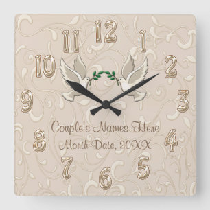Personalised Romantic Blush Champagne Clock