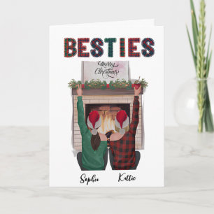 Personalised Romantic Christmas Card For Besties