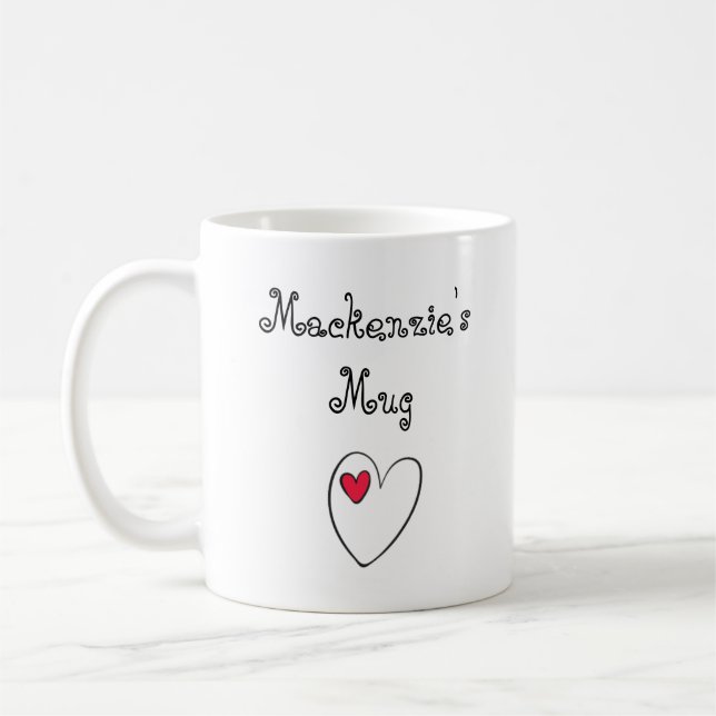 Personalised Romantic Heart Coffee Mug (Left)