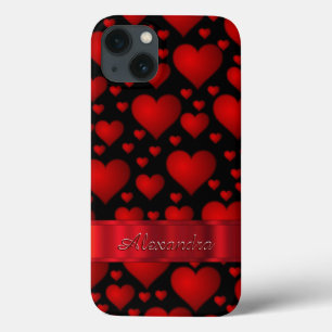 Personalised romantic heart pattern iPhone 13 case