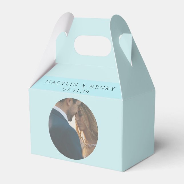 Personalised Romantic Island Paradise Blue Favour Box (Back Side)