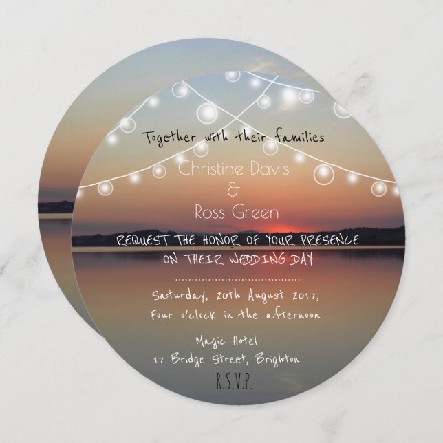 Personalised romantic lake wedding invitation (Front/Back)