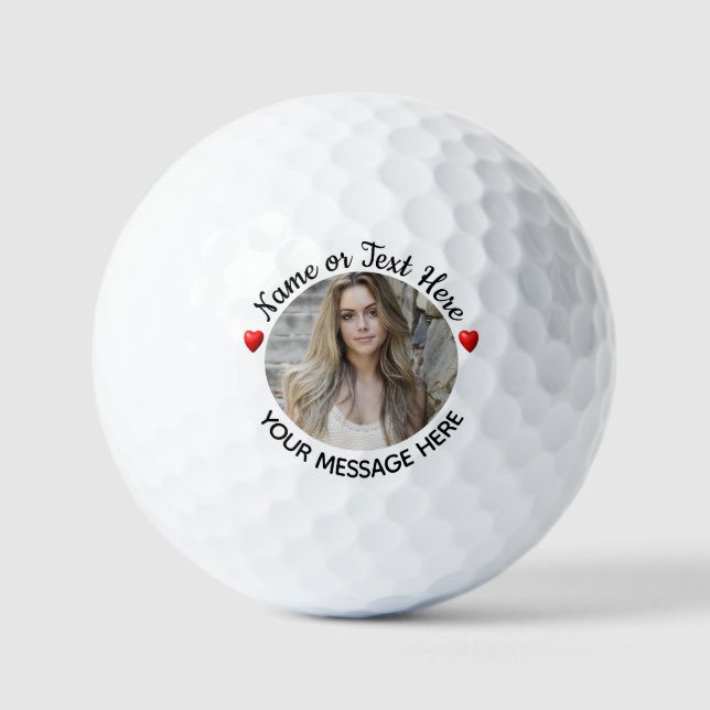 Personalised Romantic Message & Photo Golf Balls (Front)