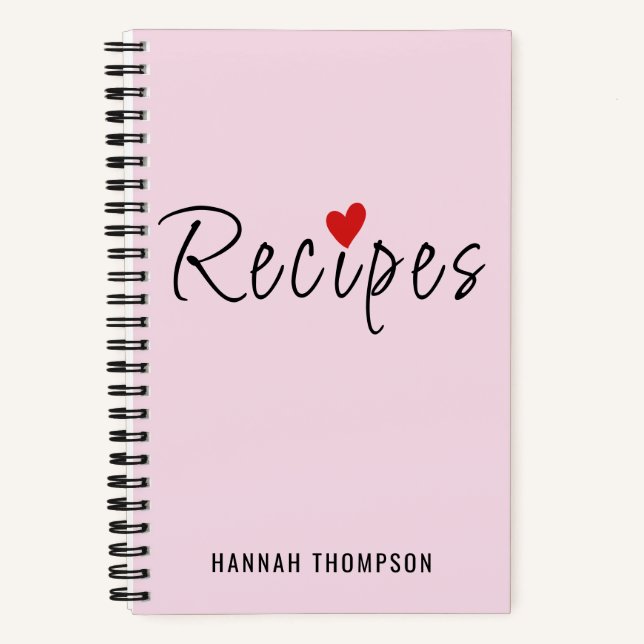 Personalised Romantic Recipes Write your own Notebook (Front)