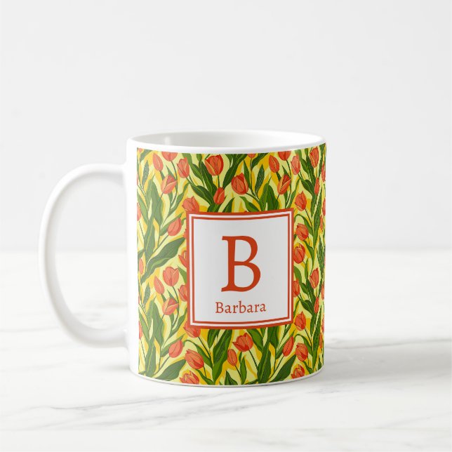 Personalised Romantic Spring Girly Flowers  Coffee Mug (Left)