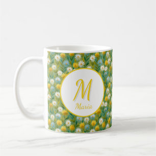 Personalised Romantic Spring Girly Flowers  Coffee Mug
