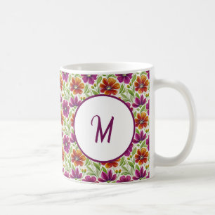 Personalised Romantic Spring Girly Flowers Coffee Mug