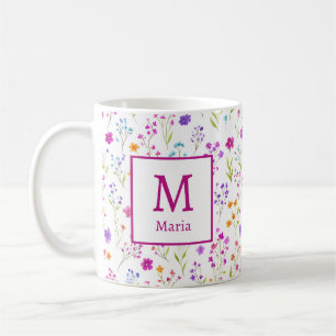 Personalised Romantic Spring Girly Flowers  Coffee Mug