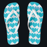 Personalised Romantic Turquoise  Hearts Flip Flops<br><div class="desc">Personalised Romantic Turquoise  Hearts Flip Flops.</div>