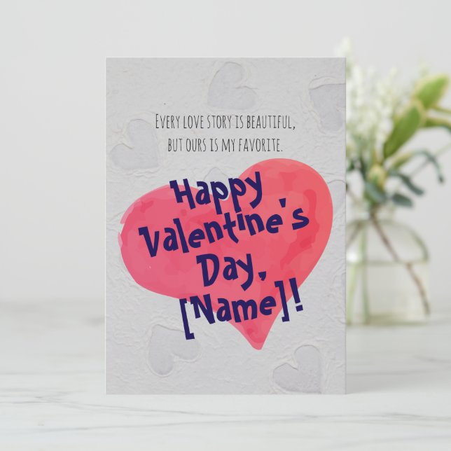 Personalised Romantic Valentine's Day Card  (Standing Front)