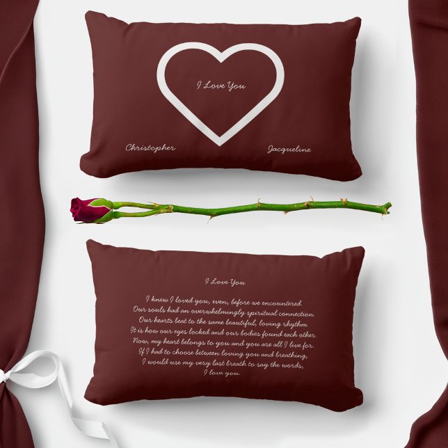Personalised Romantic Valentine's Love Letter Lumbar Cushion (Creator Uploaded)