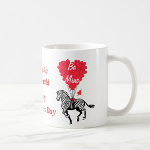 Personalised romantic zebra Valentines day Coffee Mug