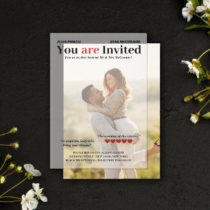 Personalised Romcom Poster Wedding Overlay Vellum Invitations